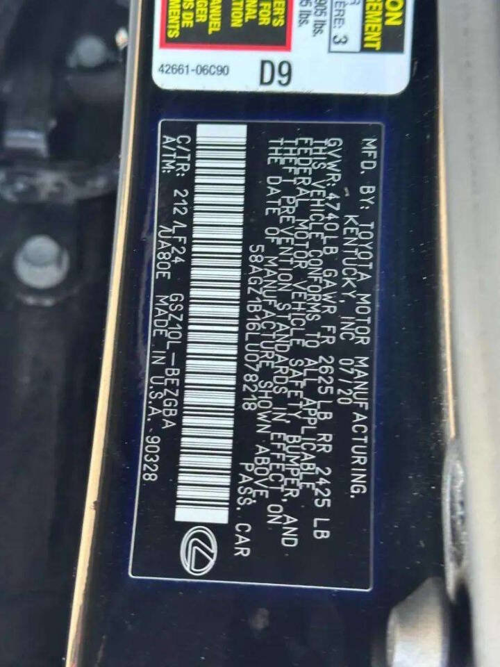 Used 2020 Lexus ES 350 F Sport w/ Accessory Package 2 image 49