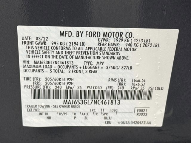 Used 2022 Ford EcoSport SE w/ Interior Protection Package AWD/4WD image 21