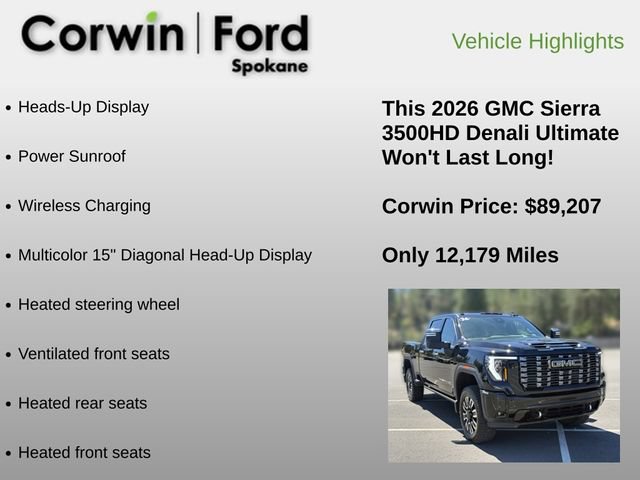 Used 2026 GMC Sierra 3500 Denali Ultimate w/ LPO, GMC Protection Package AWD/4WD image 12