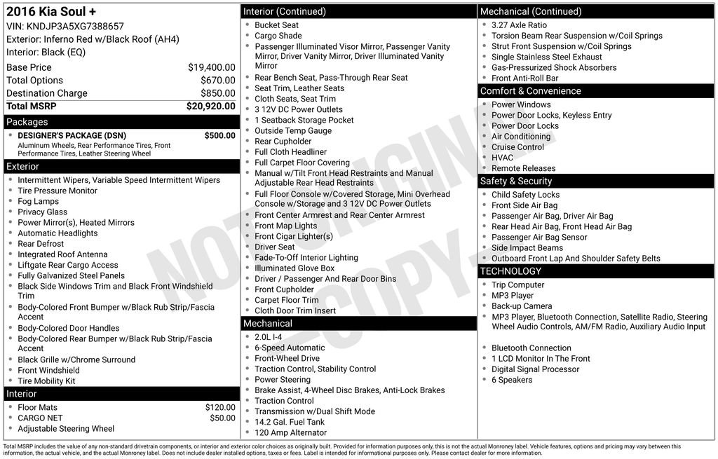 Used 2016 Kia Soul + w/ Designer's Package FWD image 2