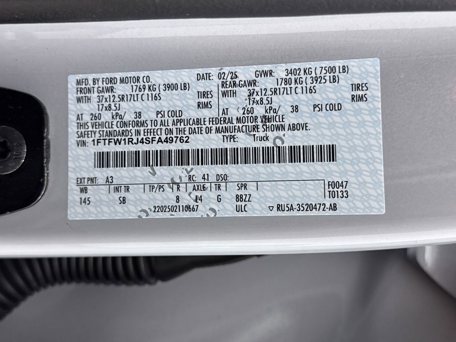 Used 2025 Ford F150 Raptor w/ Equipment Group 803A Raptor R image 57