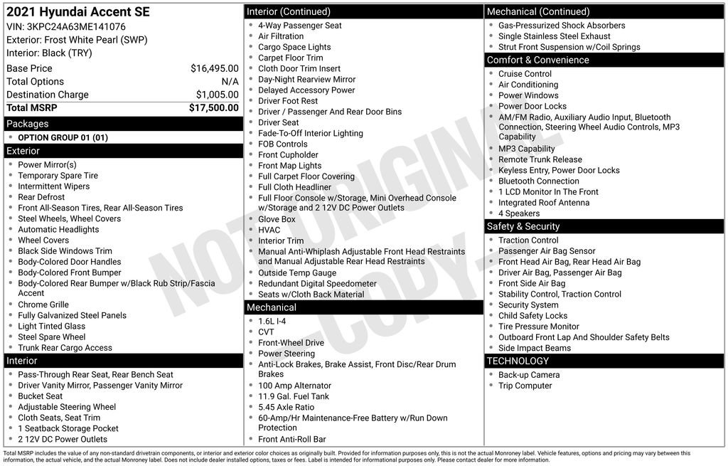 Used 2021 Hyundai Accent SE FWD image 3
