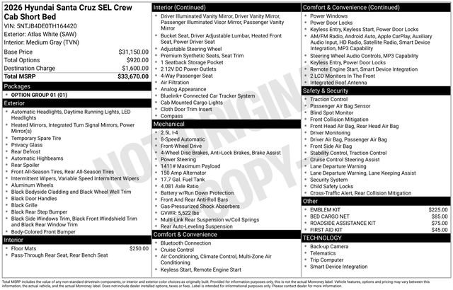 New 2026 Hyundai Santa Cruz SEL image 4