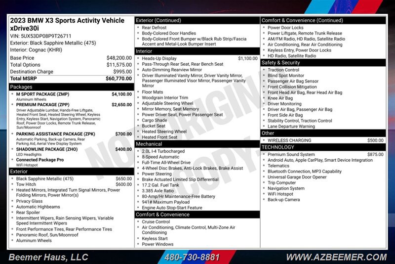 Used 2023 BMW X3 xDrive30i w/ M Sport Package AWD/4WD image 3