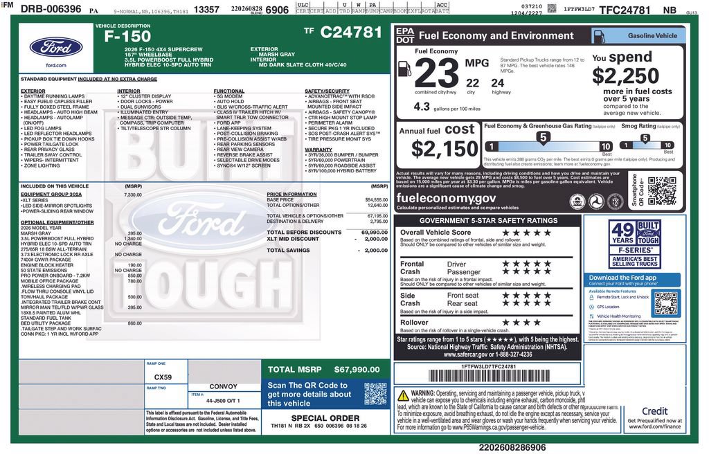 New 2026 Ford F150 XLT w/ Equipment Group 302A MID AWD/4WD image 23