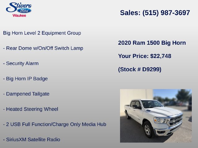 Used 2020 RAM 1500 Big Horn AWD/4WD image 22