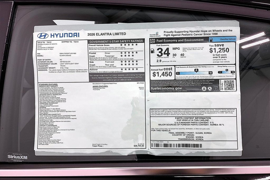 New 2026 Hyundai Elantra Limited FWD image 34