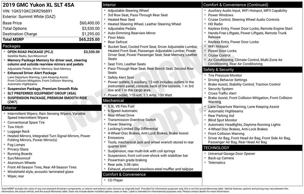 Used 2019 GMC Yukon XL SLT w/ Open Road Package RWD image 6