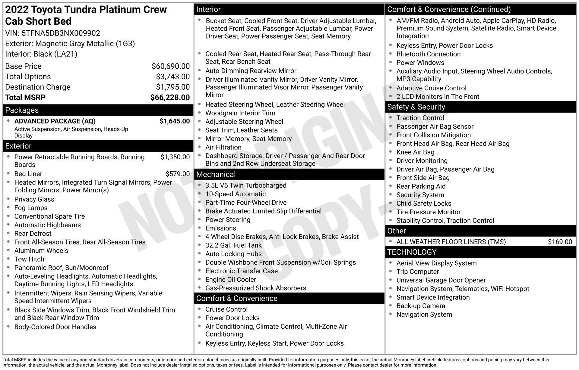 Used 2022 Toyota Tundra Platinum w/ Advanced Package AWD/4WD image 3