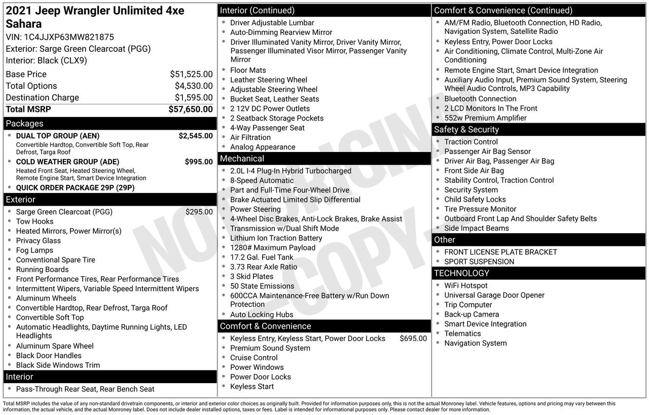 Used 2021 Jeep Wrangler Unlimited Sahara w/ Dual Top Group image 36