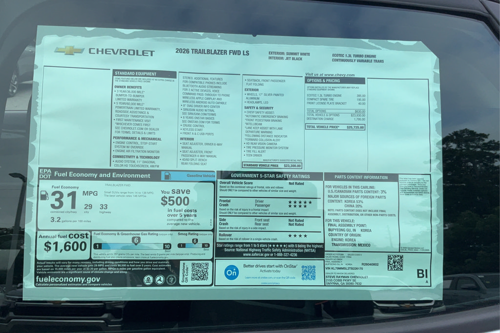 New 2026 Chevrolet TrailBlazer LS FWD image 22