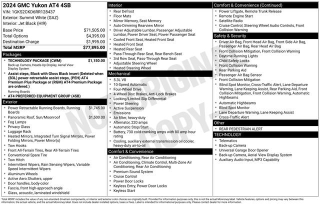 Used 2024 GMC Yukon AT4 w/ Technology Package AWD/4WD image 5