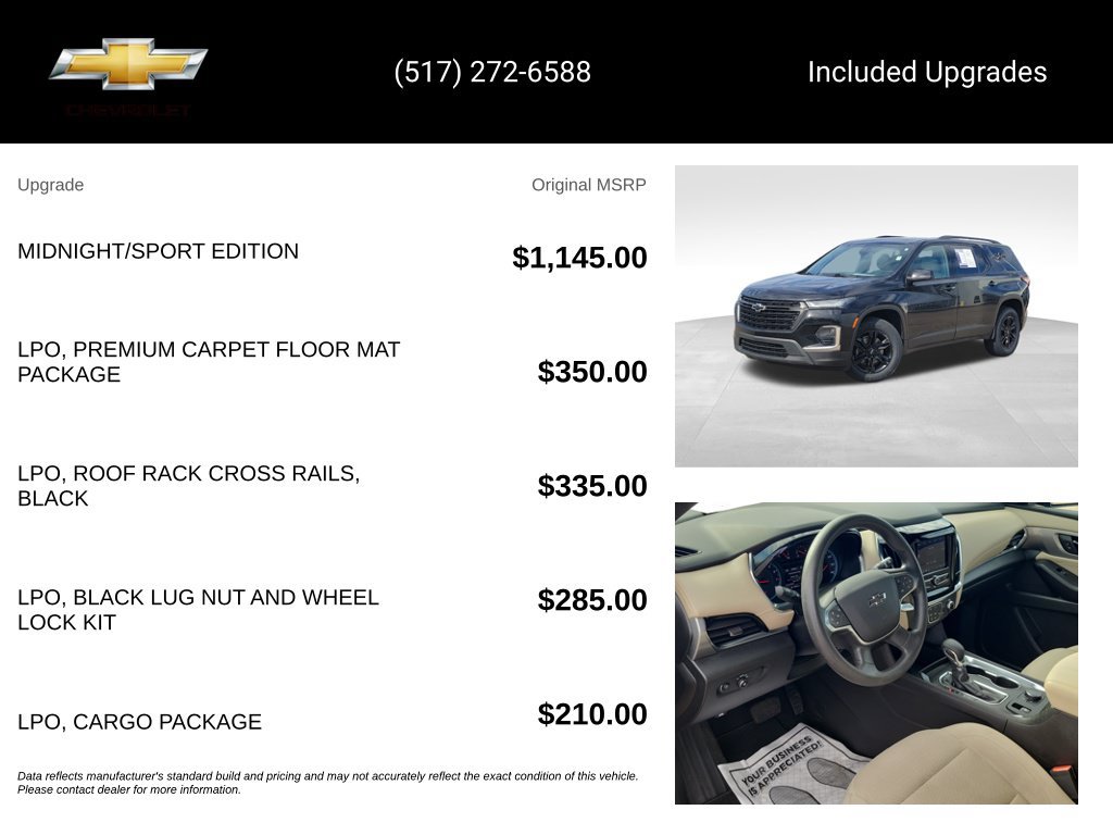 Used 2022 Chevrolet Traverse LS w/ Midnight/Sport Edition AWD/4WD image 15