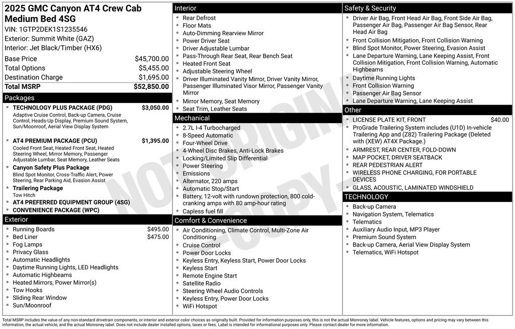 Used 2025 GMC Canyon AT4 w/ Technology Plus Package image 48