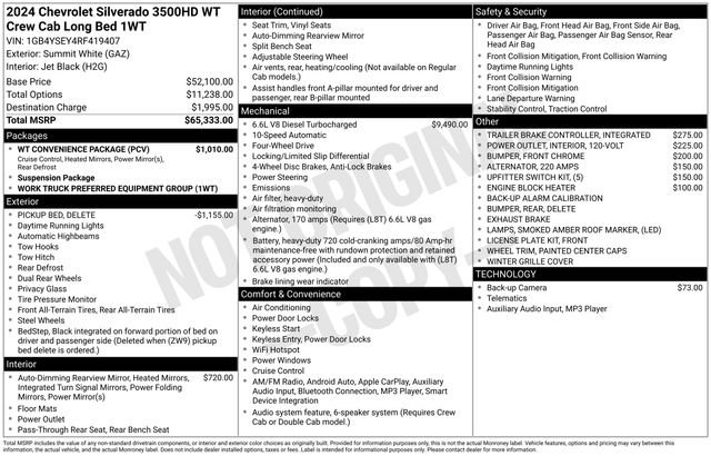 New 2024 Chevrolet Silverado 3500 W/T w/ WT Convenience Package image 4