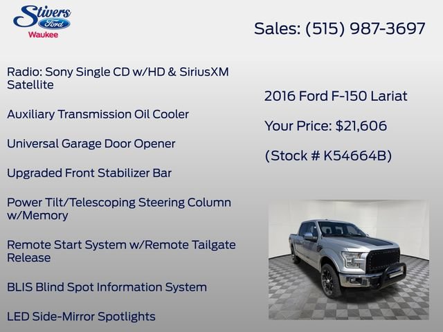 Used 2016 Ford F150 Lariat w/ Equipment Group 502A Luxury AWD/4WD image 27