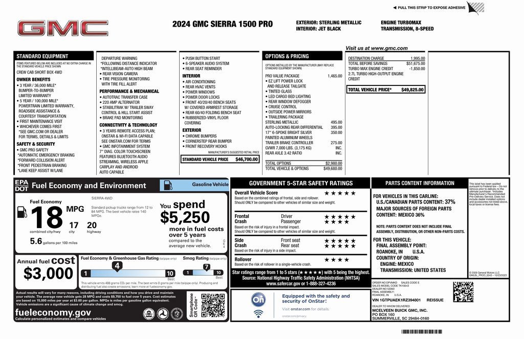 New 2024 GMC Sierra 1500 Pro w/ Pro Value Package image 4