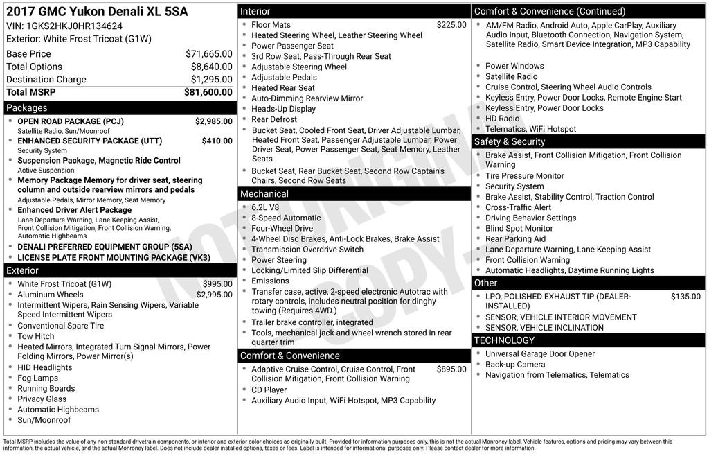 Used 2017 GMC Yukon XL Denali w/ Open Road Package AWD/4WD image 4