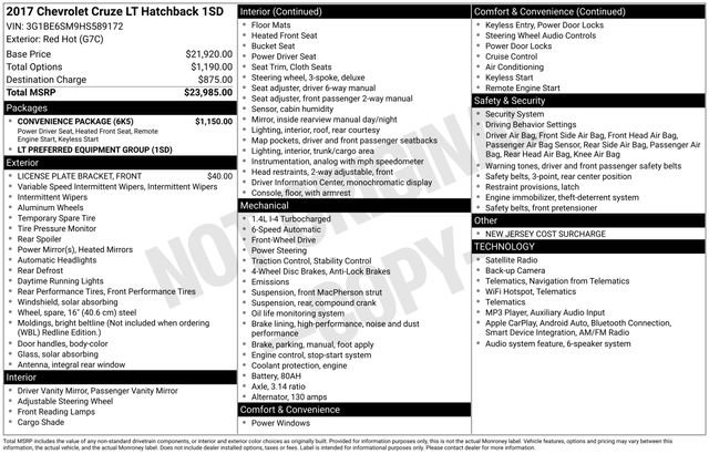 Used 2017 Chevrolet Cruze LT w/ Convenience Package FWD image 29