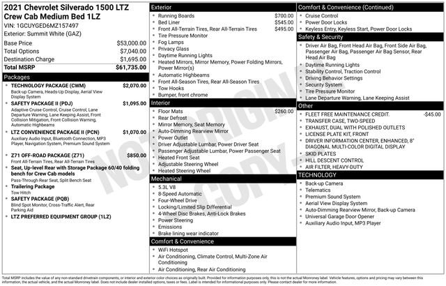 Used 2021 Chevrolet Silverado 1500 LTZ w/ Technology Package image 27