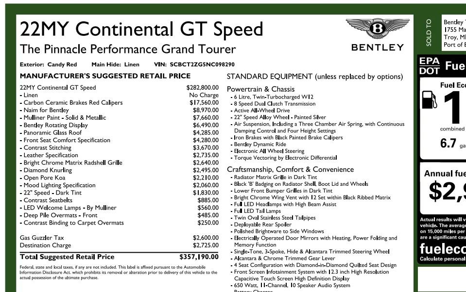 Used 2022 Bentley Continental GT Speed AWD/4WD image 8