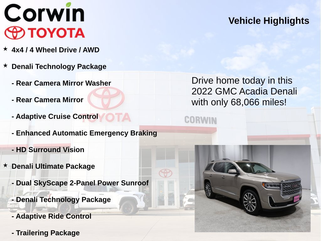 Used 2022 GMC Acadia Denali w/ Denali Ultimate Package AWD/4WD image 7