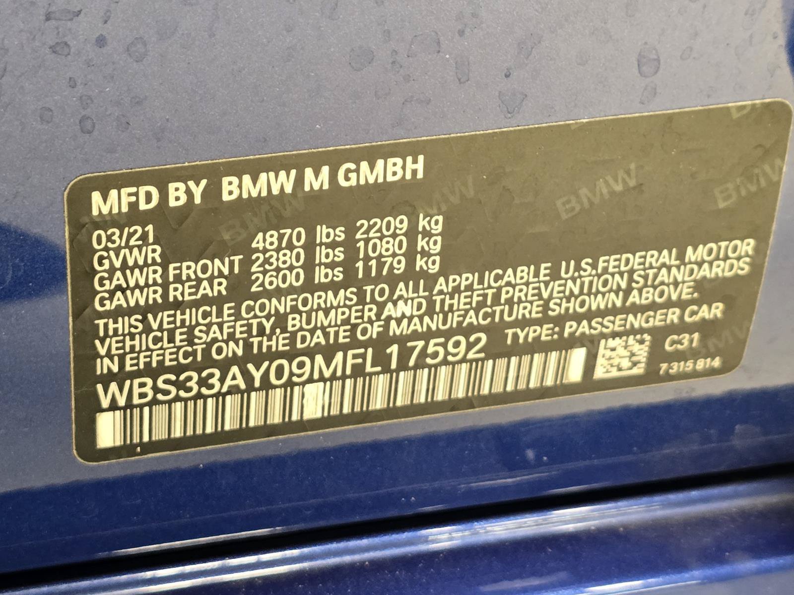 Used 2021 BMW M3 Competition w/ Executive Package RWD image 31