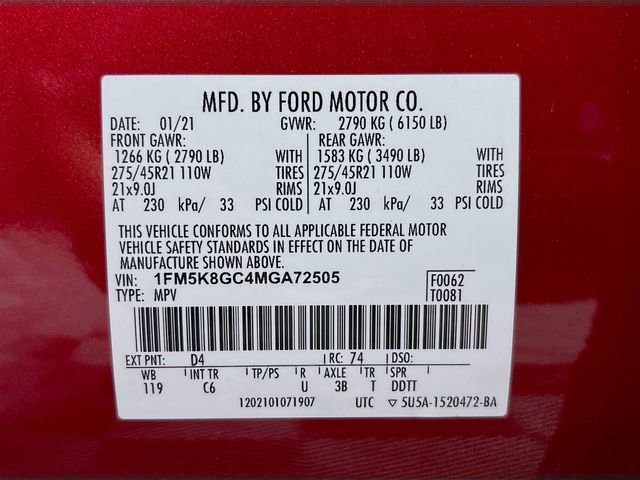 Used 2021 Ford Explorer ST w/ Equipment Group 401A AWD/4WD image 33