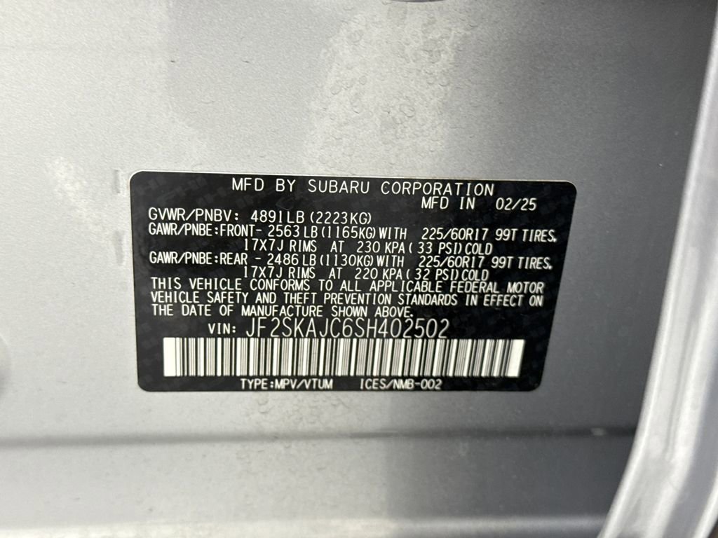 Certified 2025 Subaru Forester Wilderness w/ Convenience Package image 29