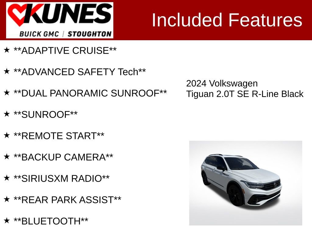 Used 2024 Volkswagen Tiguan SE R-Line AWD/4WD image 2