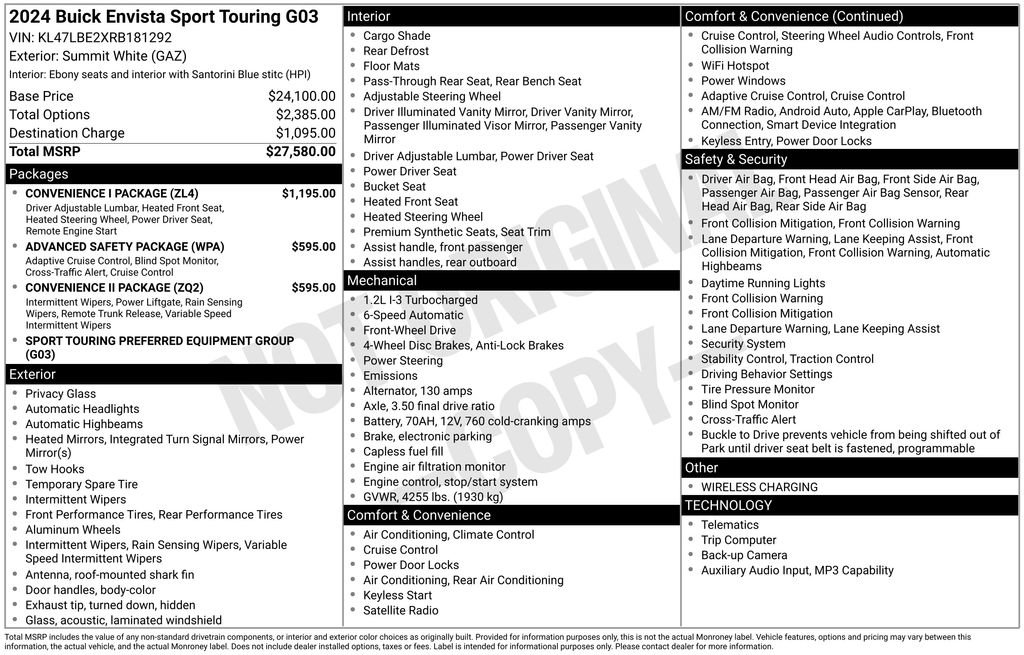 Used 2024 Buick Envista Sport Touring w/ Convenience I Package FWD image 4