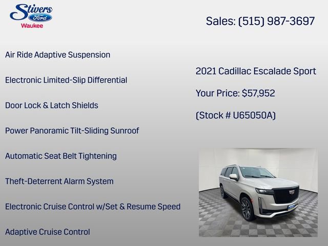 Used 2021 Cadillac Escalade Sport w/ Driver Assist Tech Package image 28