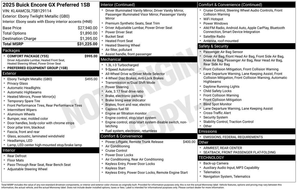 New 2025 Buick Encore GX Preferred w/ Comfort Package image 35