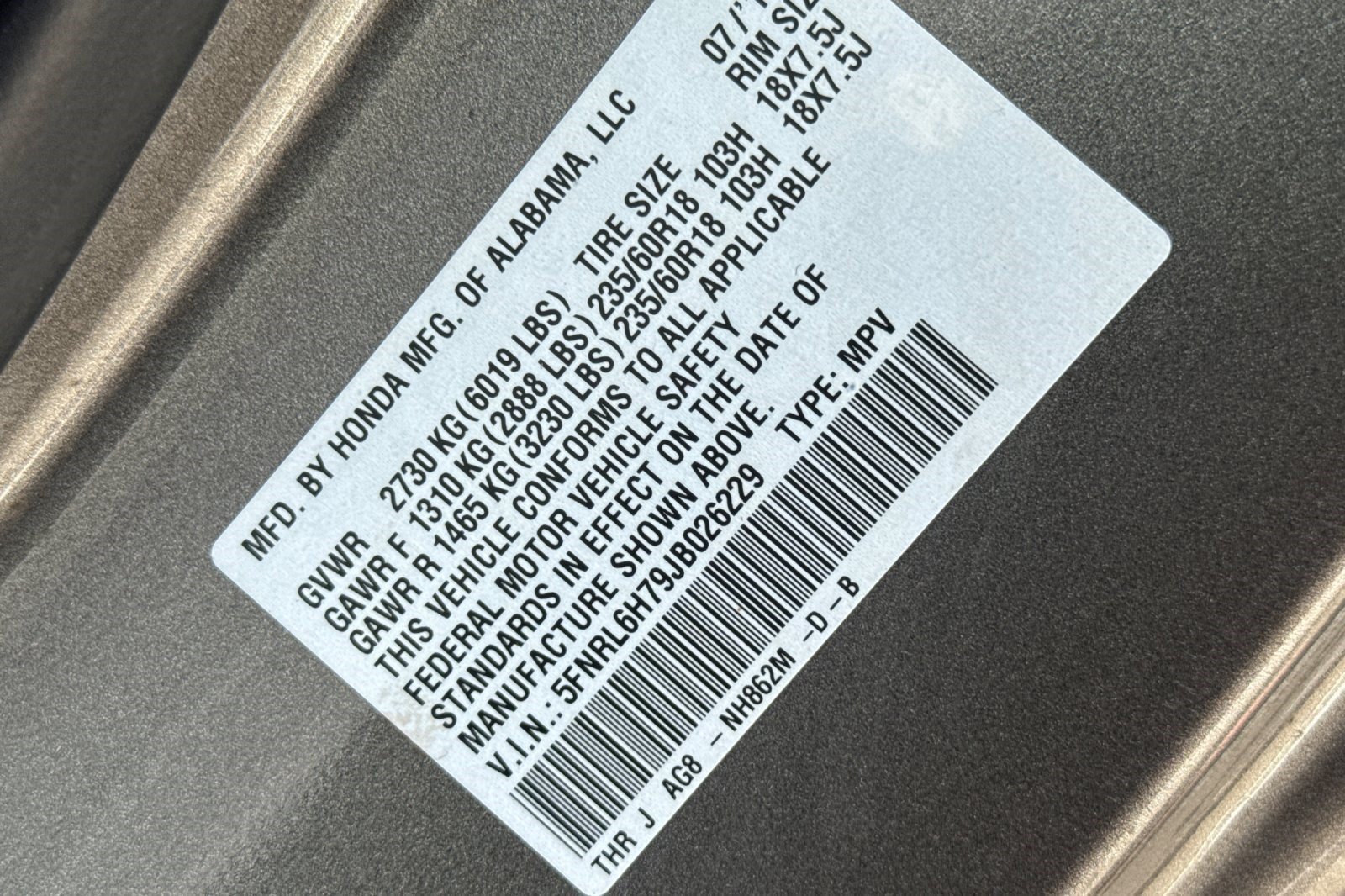 Certified 2018 Honda Odyssey EX-L image 27