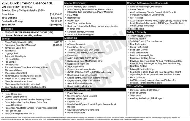 Used 2020 Buick Envision Essence image 28