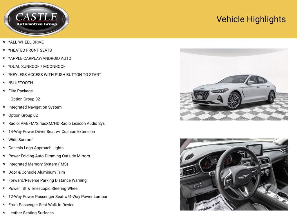 Used 2021 Genesis G70 2.0T w/ Elite Package AWD/4WD image 3