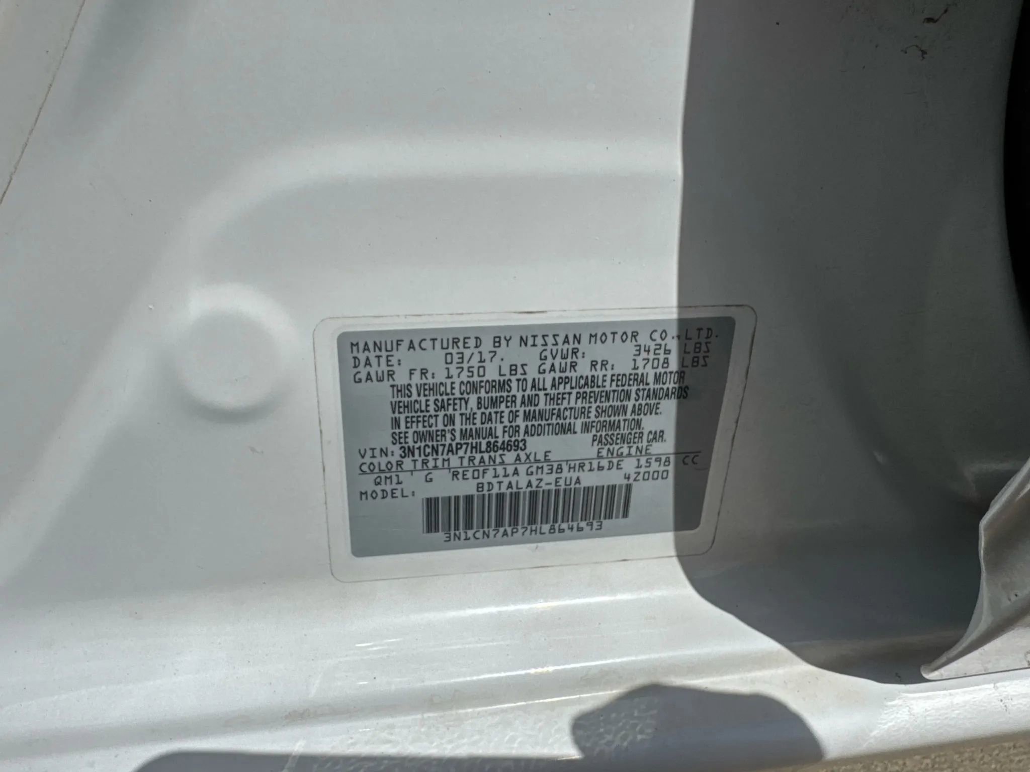 Used 2017 Nissan Versa S Plus image 46