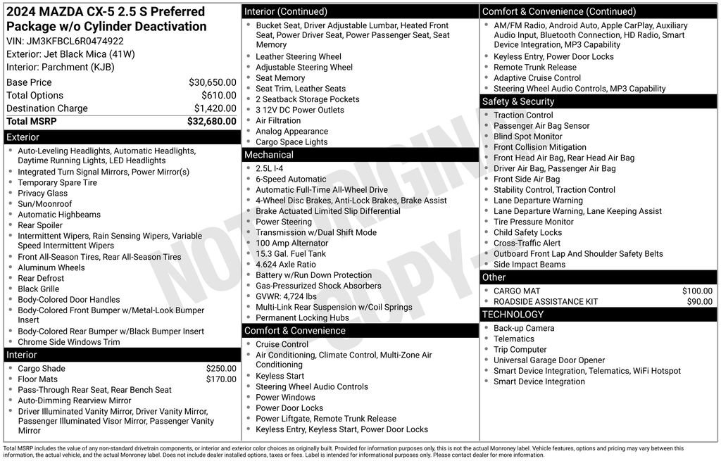 Used 2024 MAZDA CX-5 AWD 2.5 S w/ Preferred Package image 19