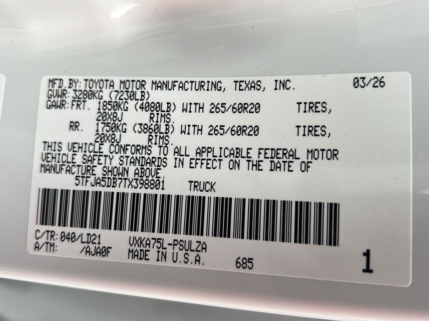 New 2026 Toyota Tundra Limited image 37