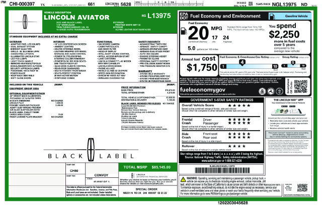 Used 2022 Lincoln Aviator Black Label w/ Dynamic Handling Package AWD/4WD image 35