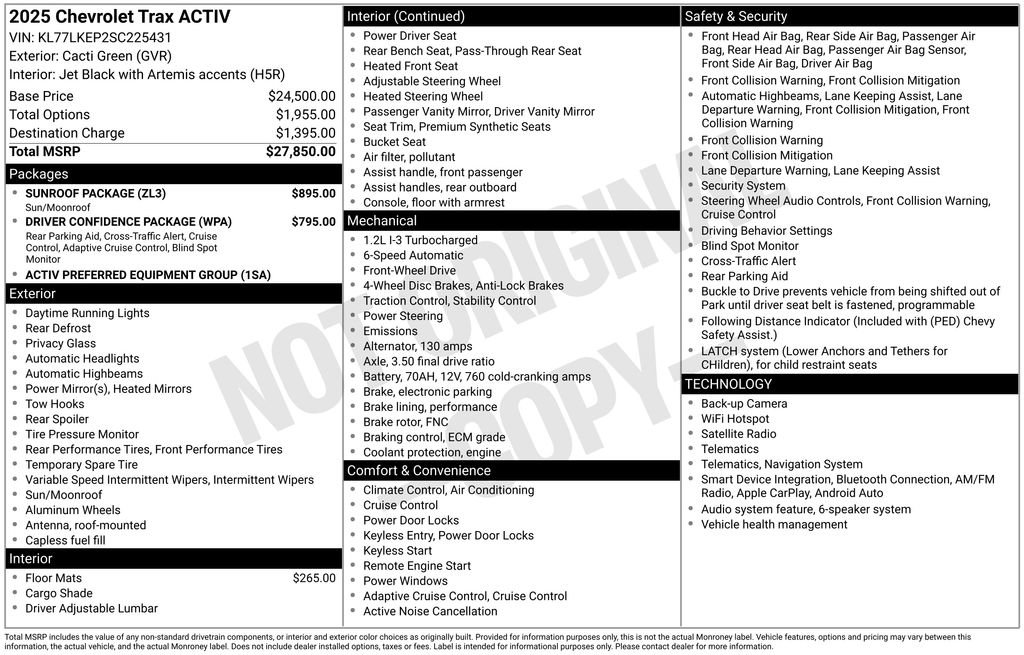 Certified 2025 Chevrolet Trax ACTIV w/ Sunroof Package FWD image 35