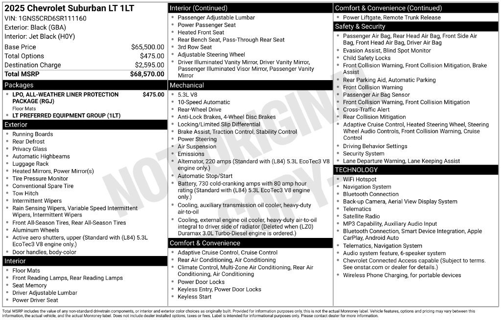 Used 2025 Chevrolet Suburban LT RWD image 10