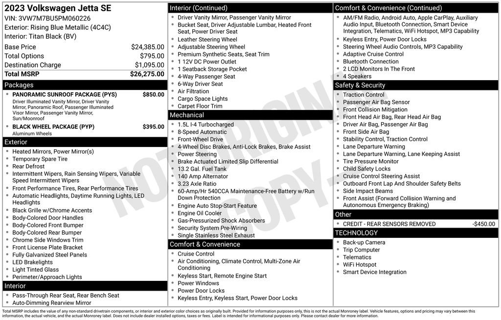 Used 2023 Volkswagen Jetta SE w/ Panoramic Sunroof Package image 5