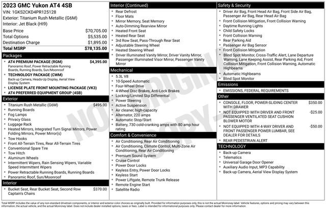 Used 2023 GMC Yukon AT4 w/ AT4 Premium Package image 37