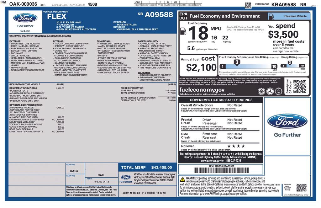 Used 2019 Ford Flex SEL w/ Equipment Group 202A AWD/4WD image 35