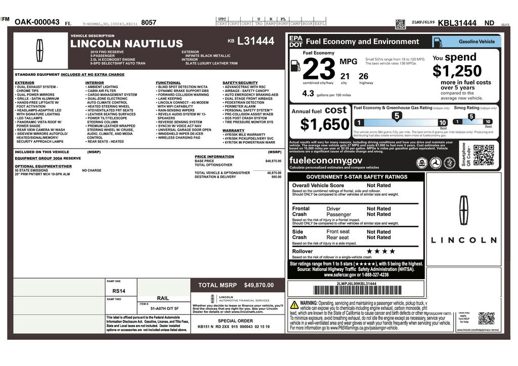 Used 2019 Lincoln Nautilus Reserve image 9