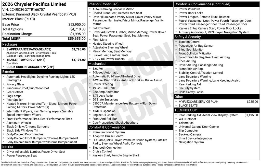 New 2026 Chrysler Pacifica Limited w/ S Appearance Package image 7