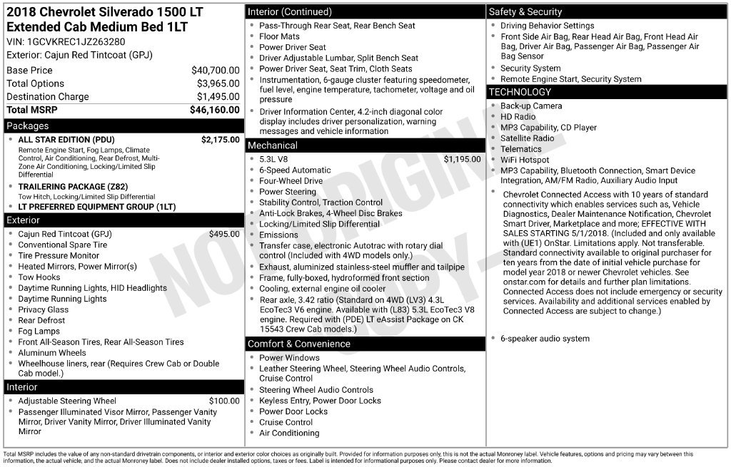 Certified 2018 Chevrolet Silverado 1500 LT w/ All Star Edition AWD/4WD image 18