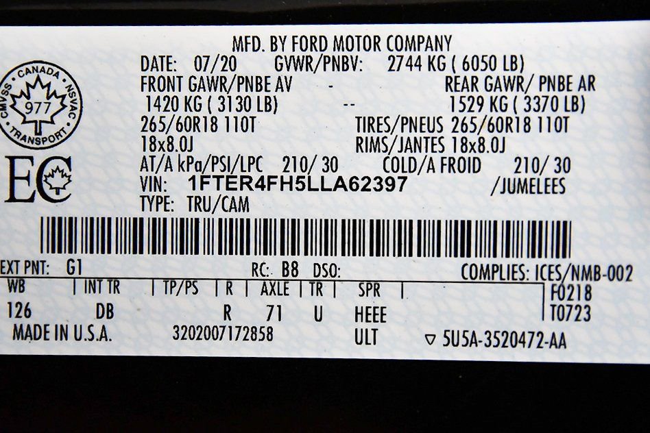 Used 2020 Ford Ranger Lariat w/ Equipment Group 501A Mid image 20