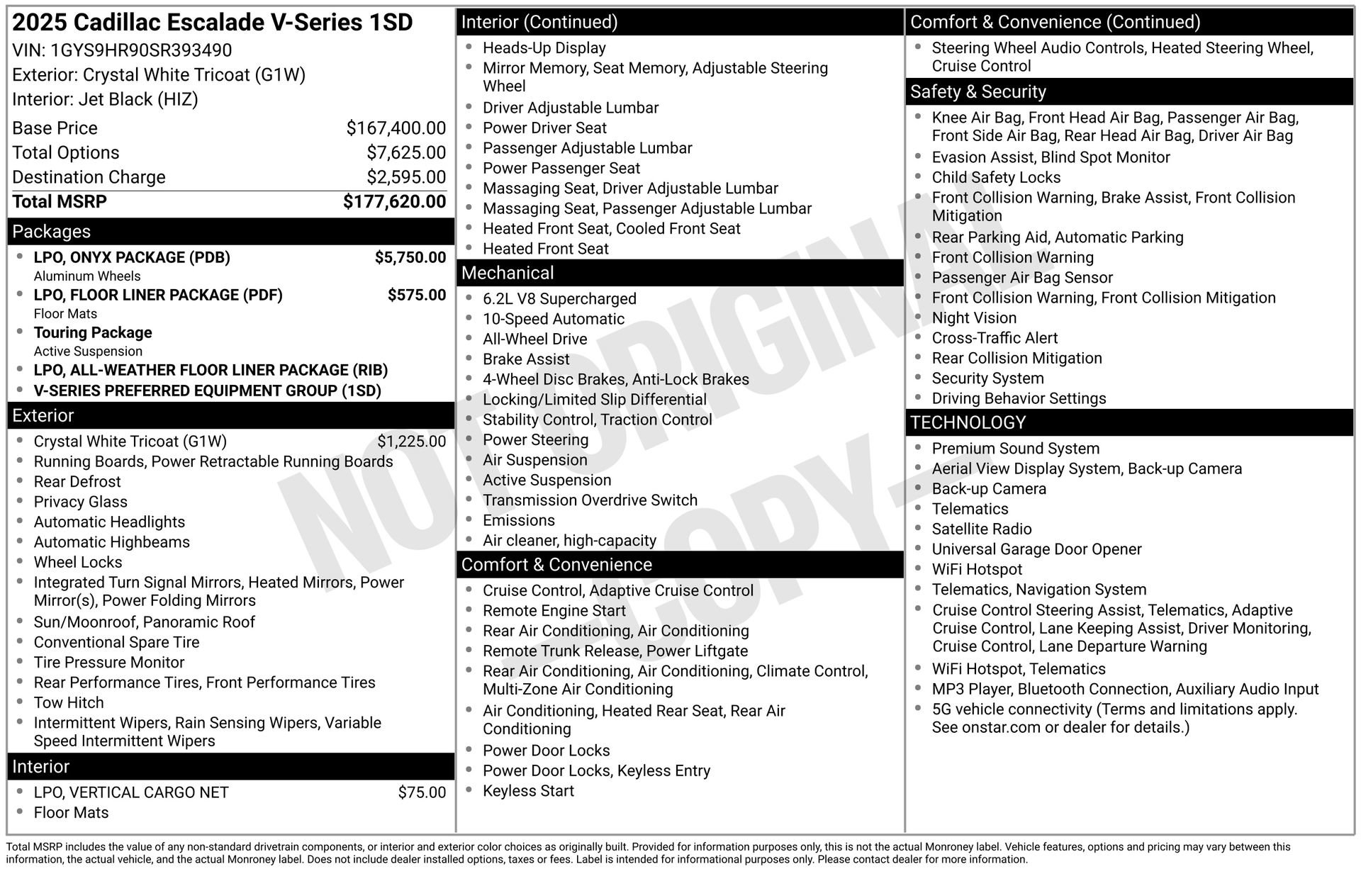 Certified 2025 Cadillac Escalade V w/ LPO, ONYX Package AWD/4WD image 47